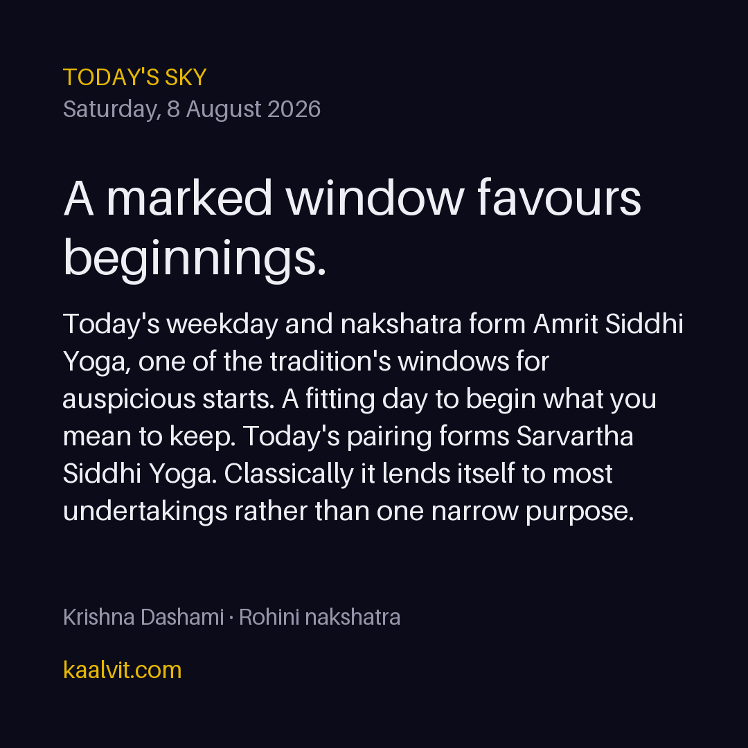 Today's sky — A marked window favours beginnings.